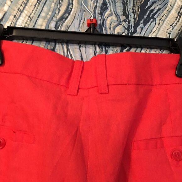 New! TALL Coral Pink silky inner lining Linen wide leg pants - Picture 7 of 12